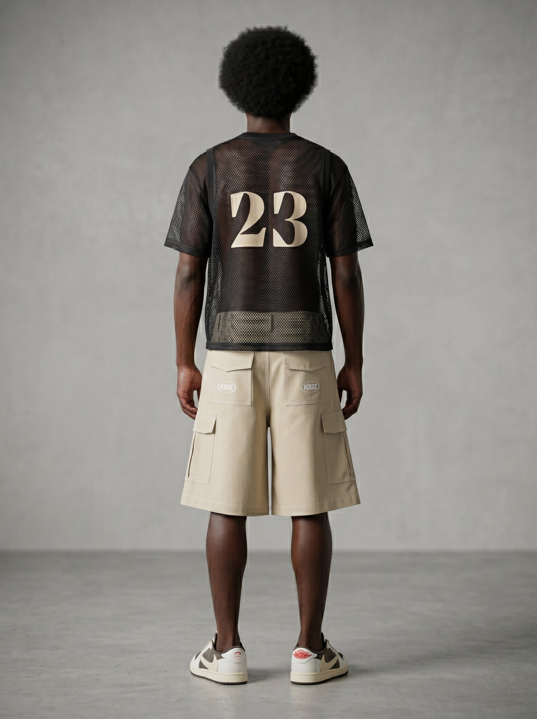 KORTEZ - See-through Net T-Shirt / Black