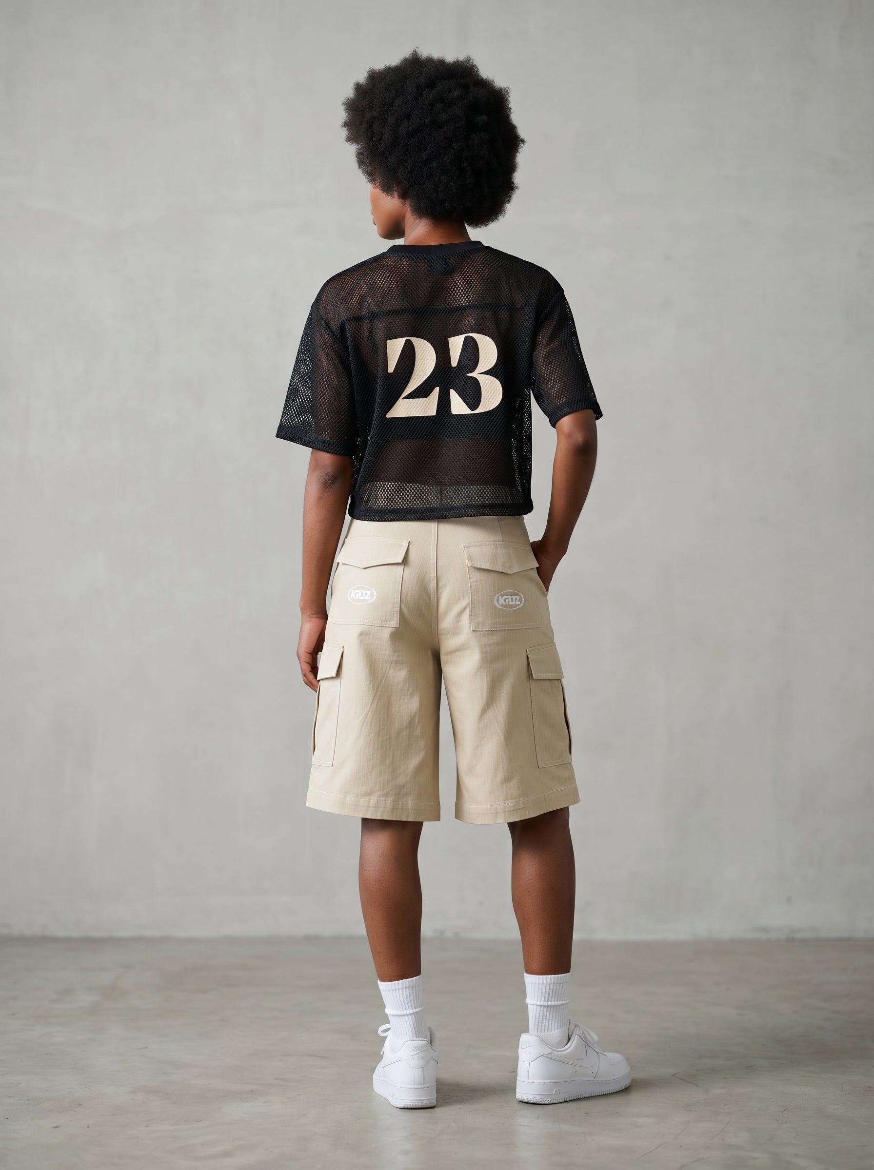 KORTEZ - See-through Net T-Shirt / Black
