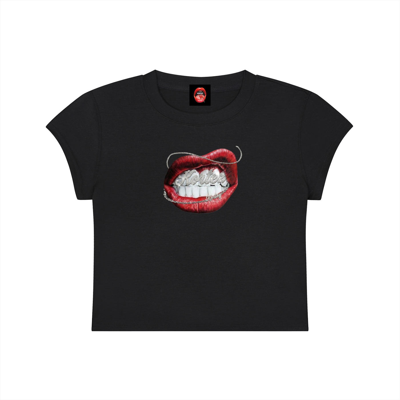 KORTEZ - Slim-Fit Cropped T-Shirt / Black