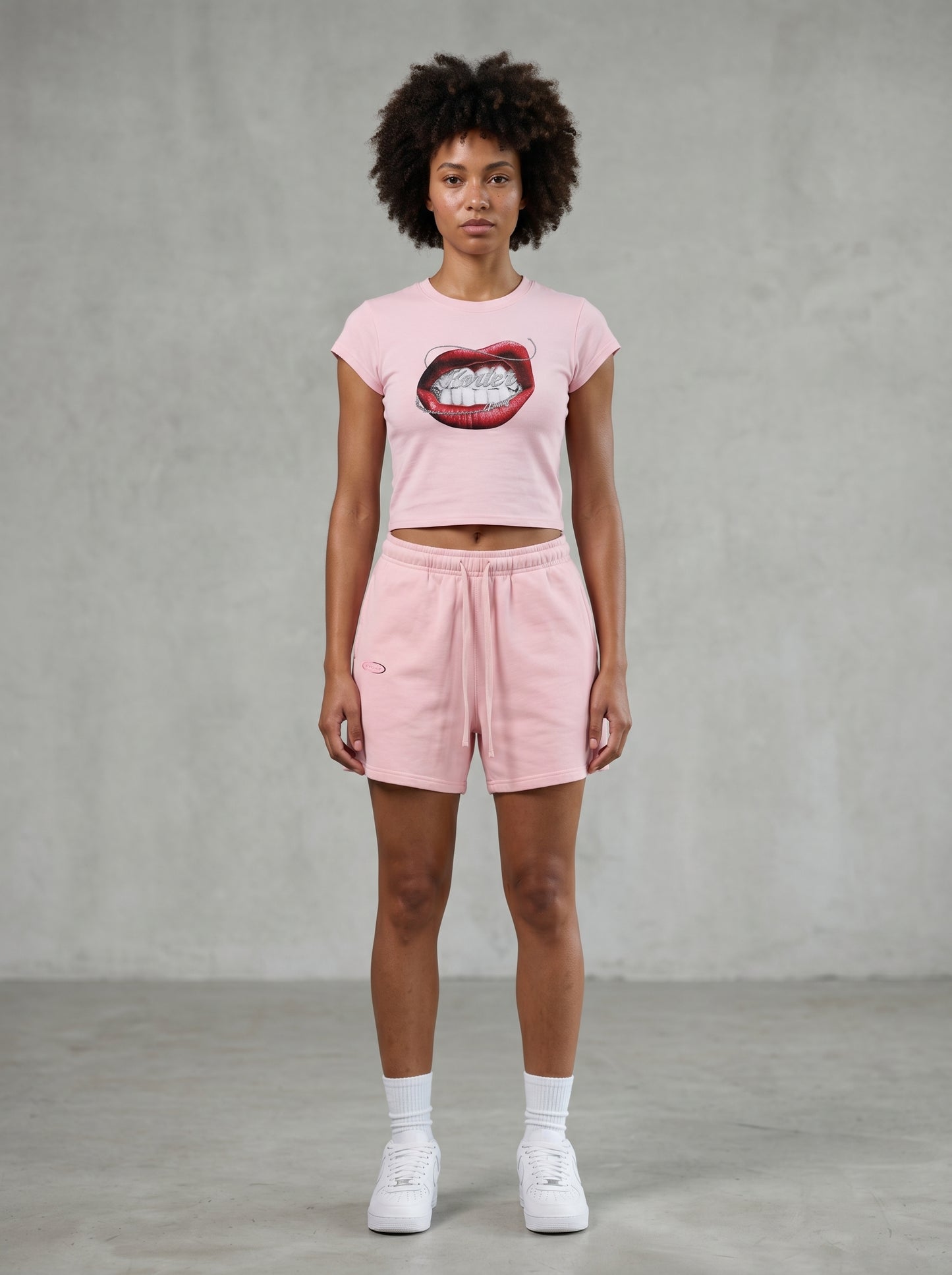 KORTEZ - Slim-Fit Cropped T-Shirt / Pink
