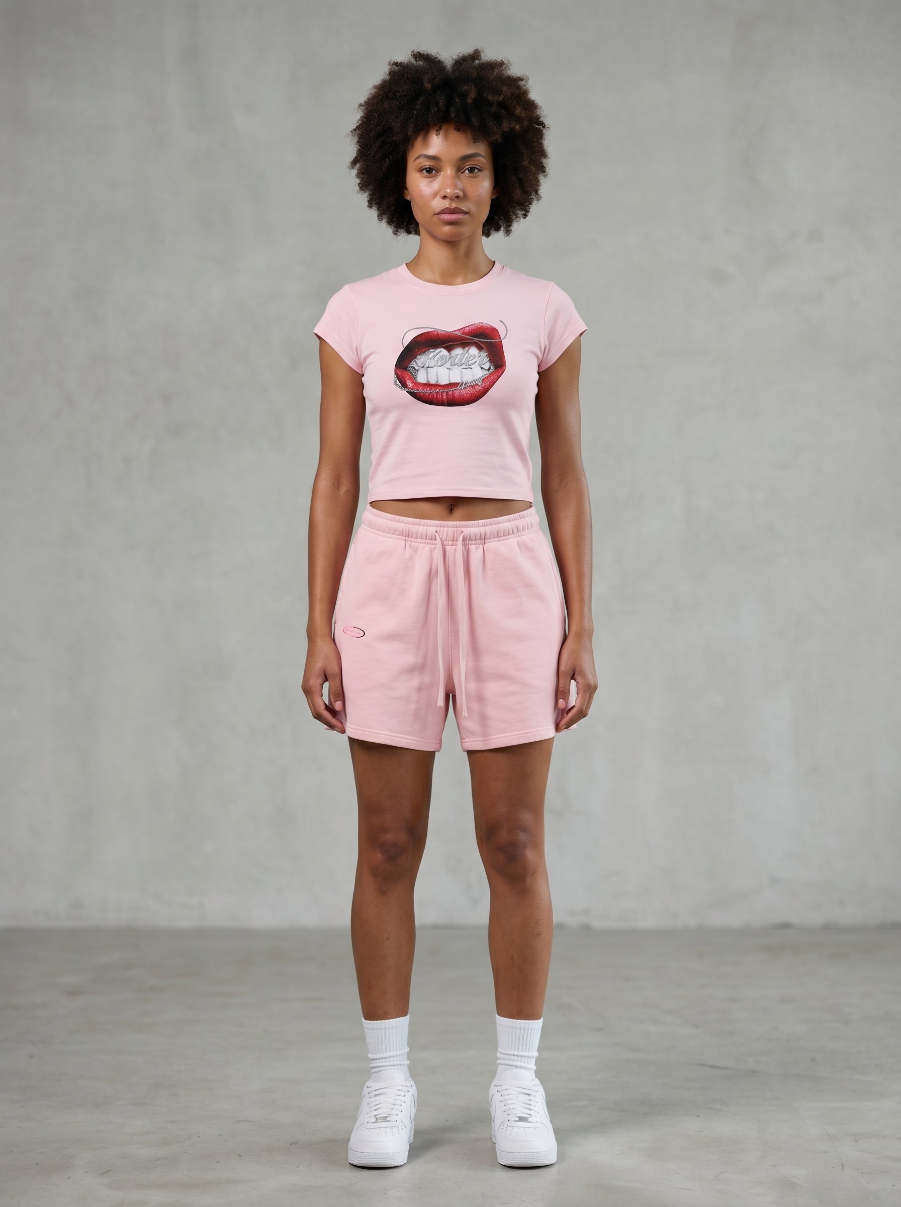 KORTEZ - Slim-Fit Cropped T-Shirt / Pink