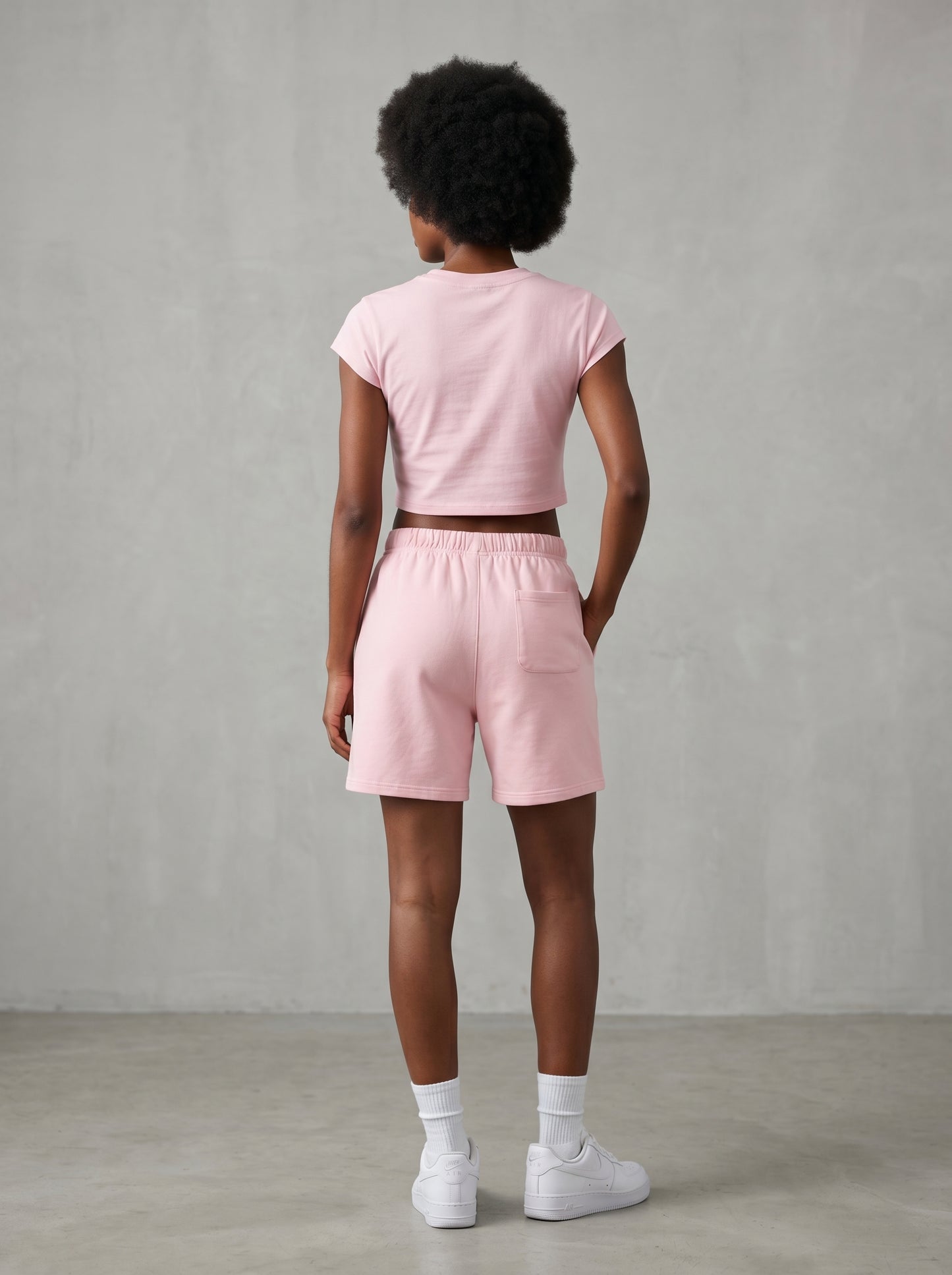 KORTEZ - Slim-Fit Cropped T-Shirt / Pink