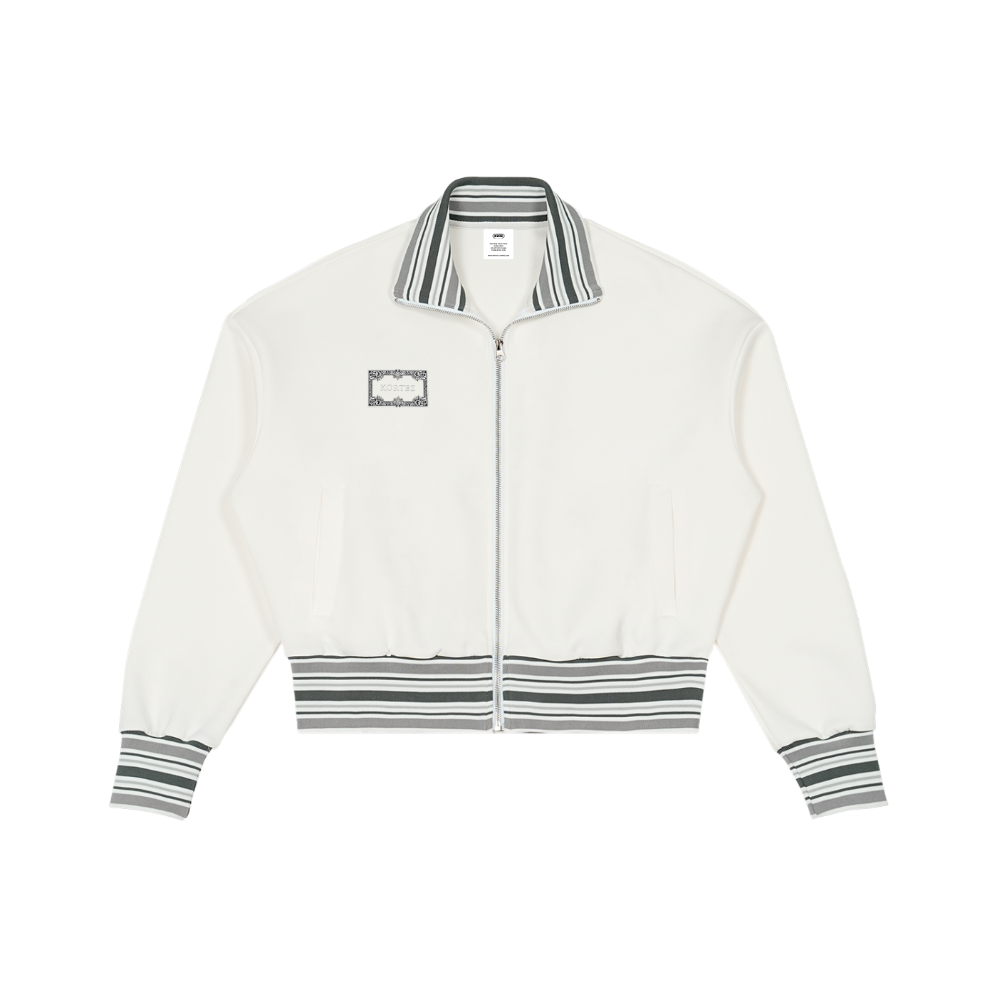 KORTEZ - Striped Rib Jacket / White
