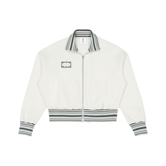 KORTEZ - Striped Rib Jacket / White