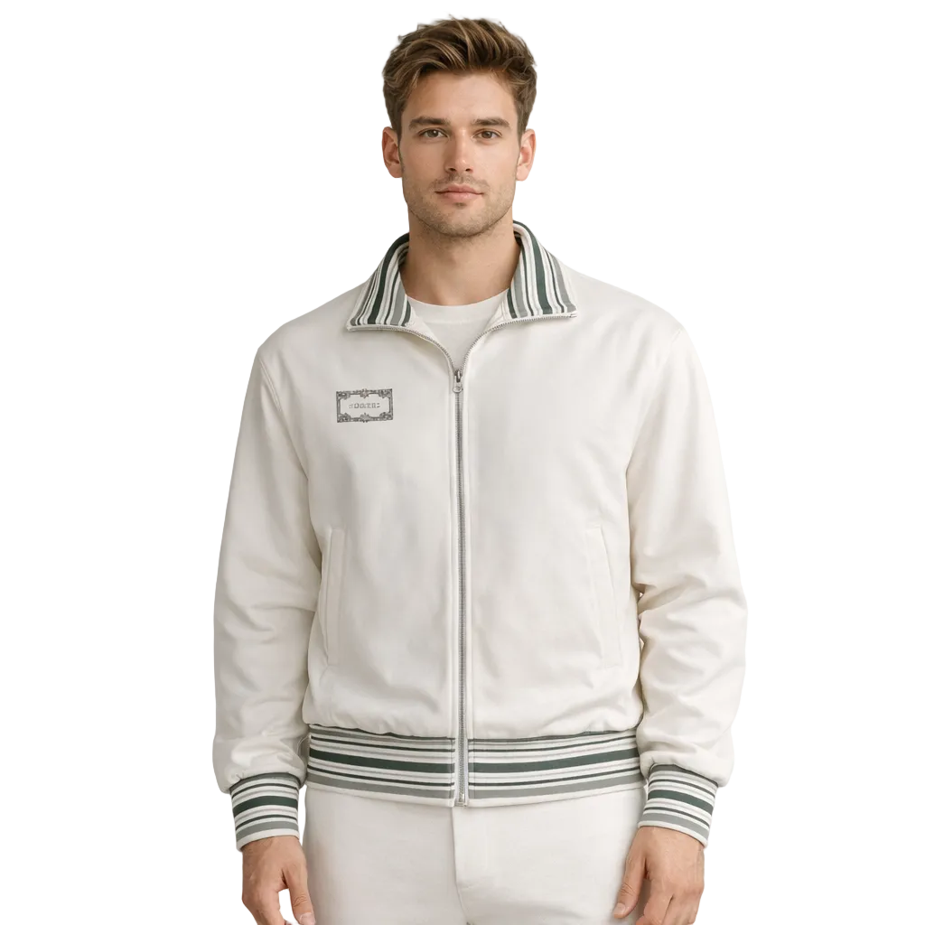 KORTEZ - Striped Rib Jacket / White