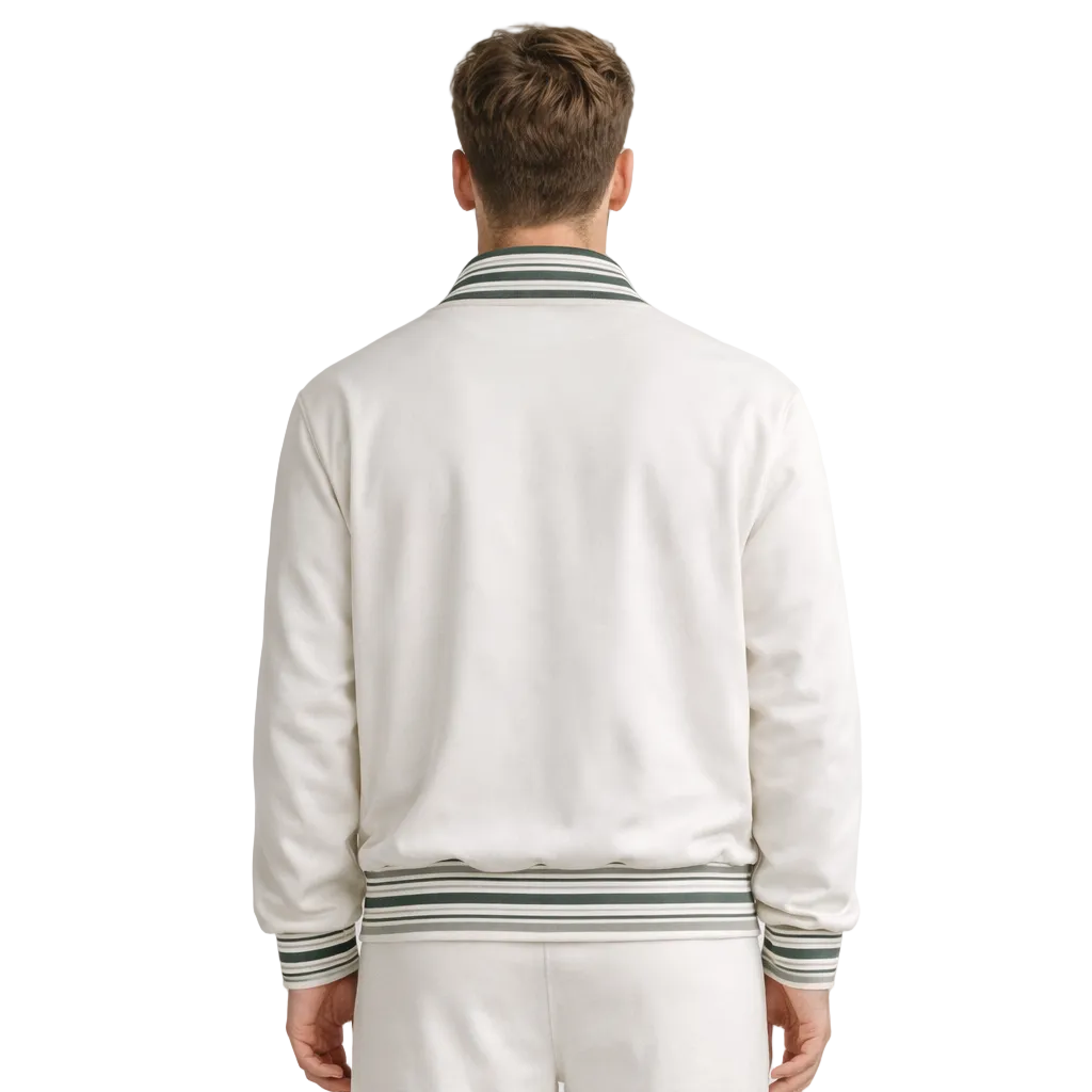 KORTEZ - Striped Rib Jacket / White