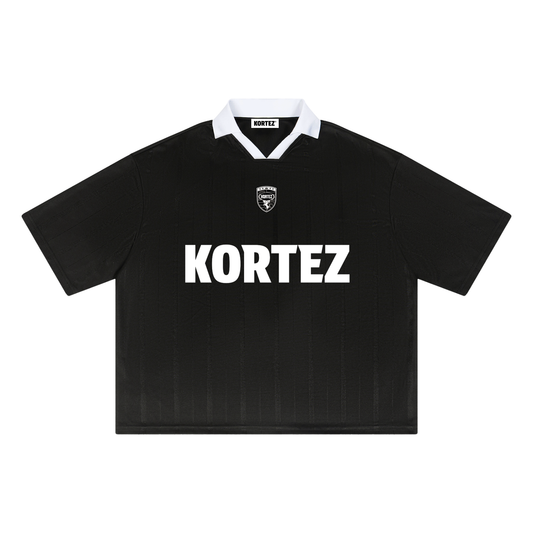 KORTEZ - Striped Soccer Jersey / Black