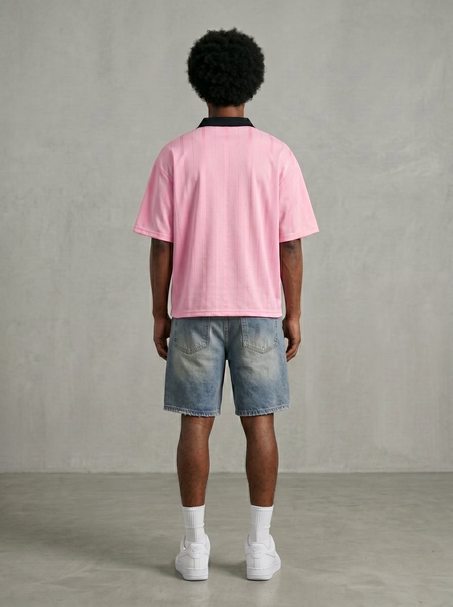 KORTEZ - Striped Soccer Jersey / Pink