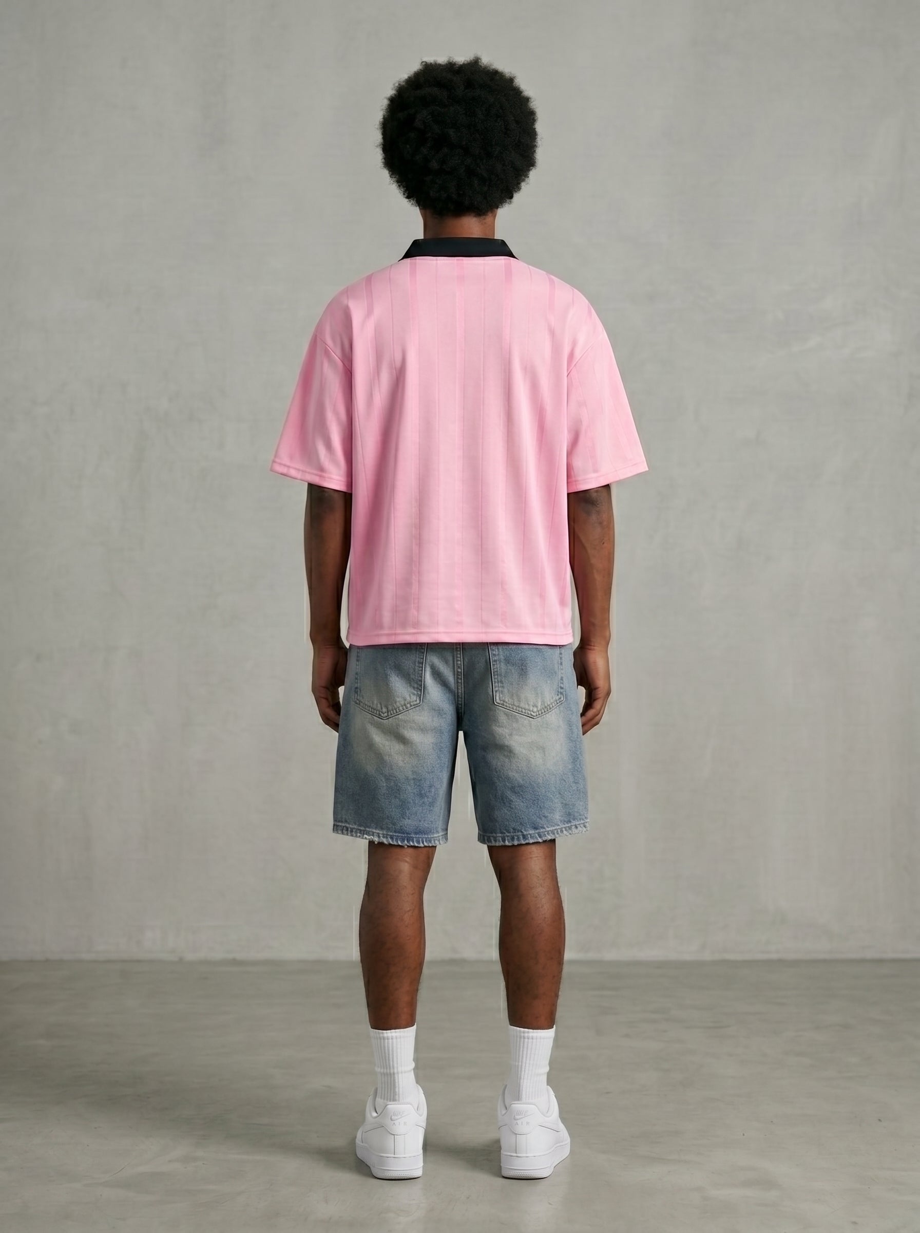 KORTEZ - Striped Soccer Jersey / Pink