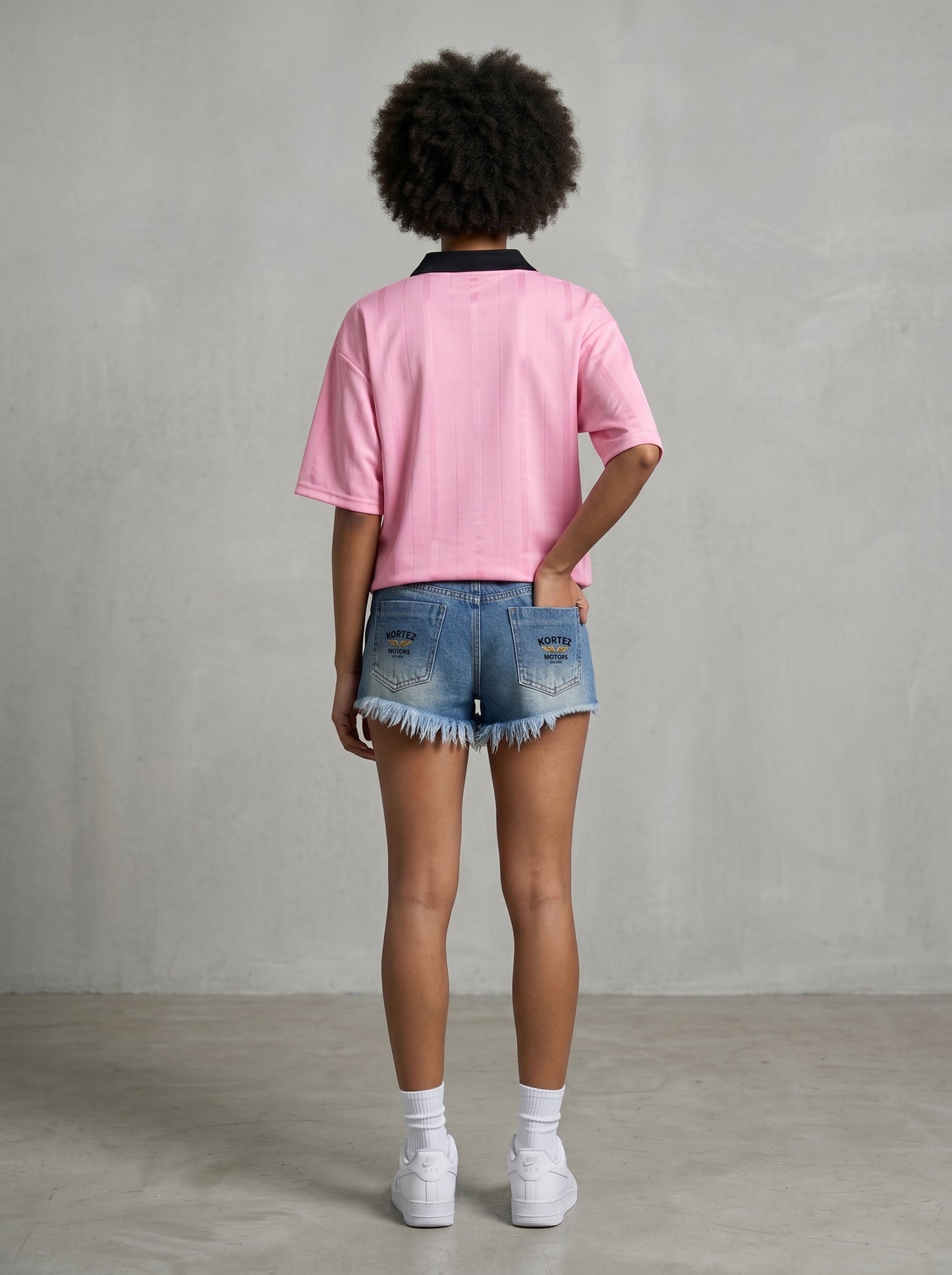 KORTEZ - Striped Soccer Jersey / Pink