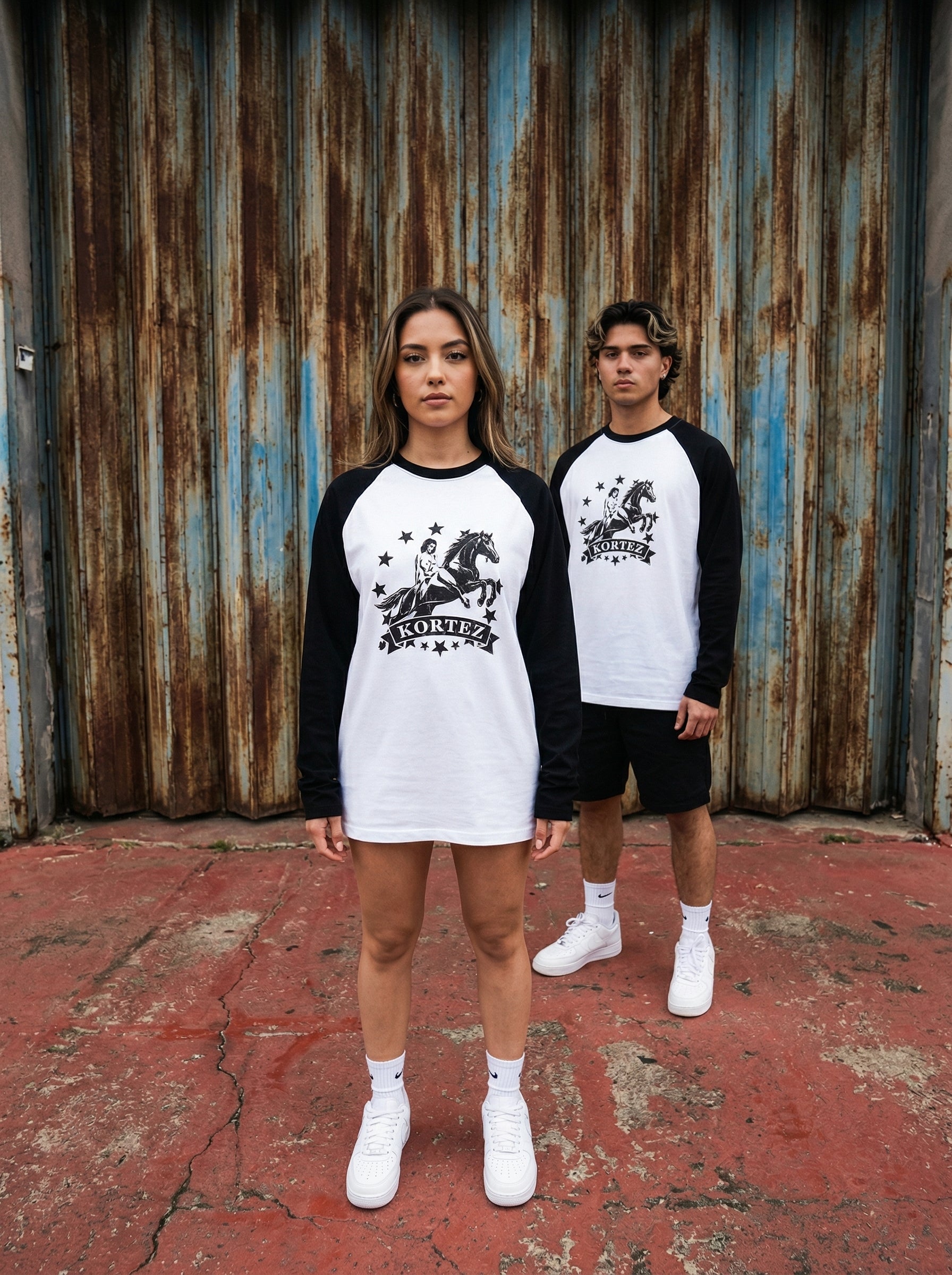 KORTEZ - Two Tone Long-Sleeve / White & Black