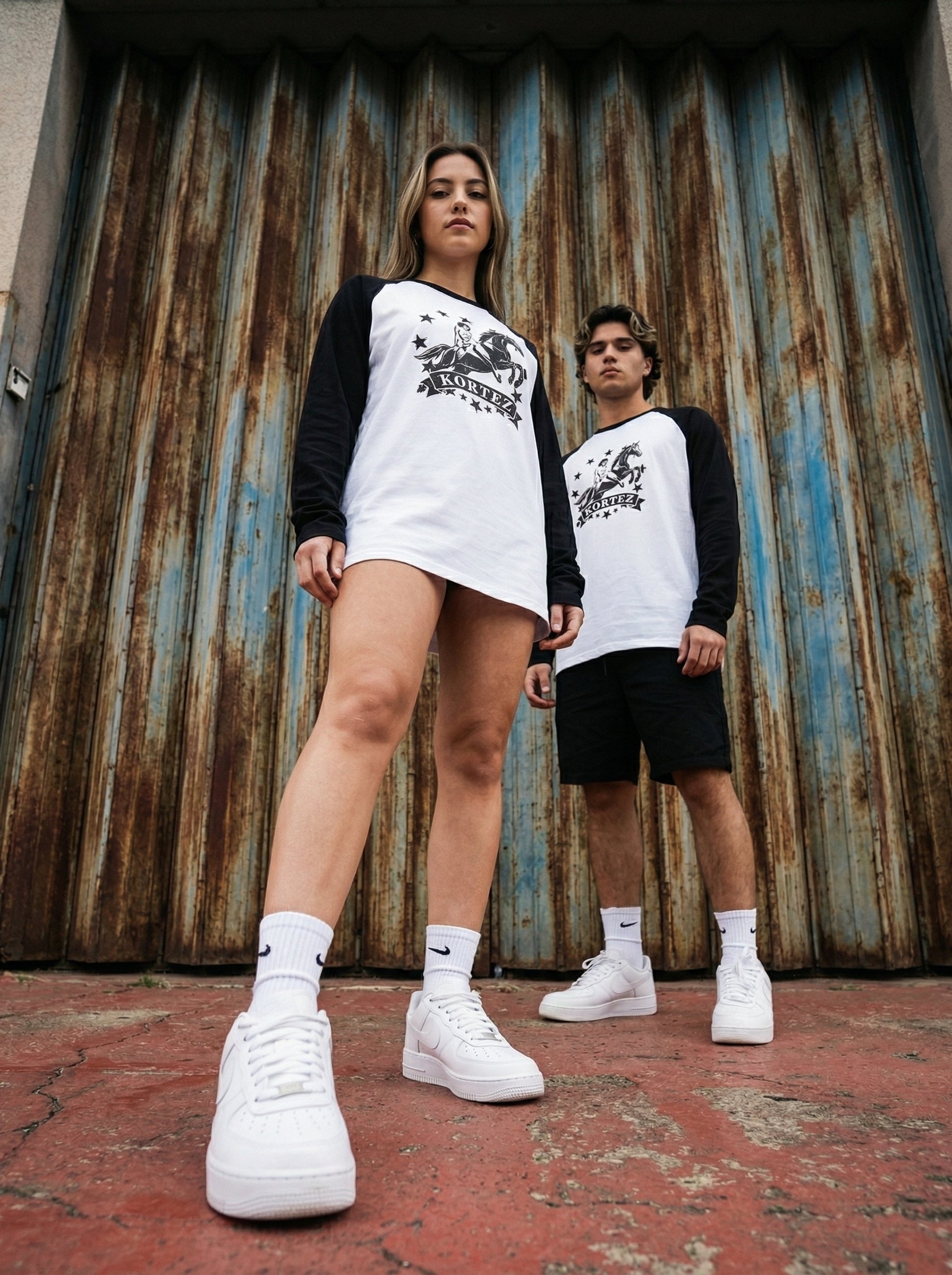 KORTEZ - Two Tone Long-Sleeve / White & Black