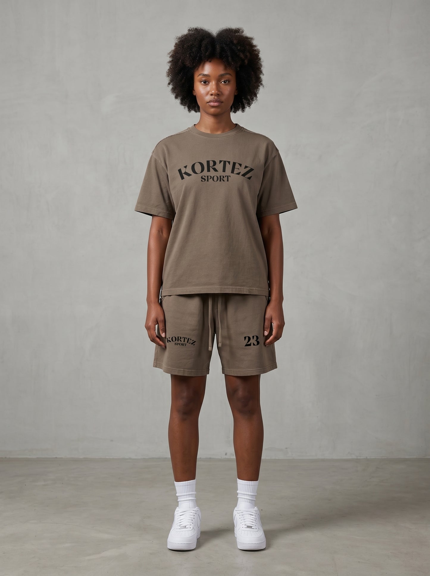 KORTEZ - Vintage Wash Raw Edge Shorts / Khaki