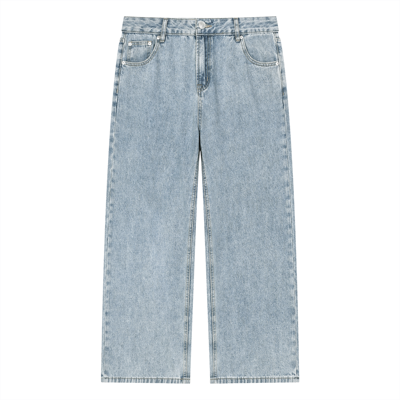 KORTEZ - Vintage Wash Straight Leg Jeans / Blue