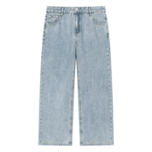 KORTEZ - Vintage Wash Straight Leg Jeans / Blue