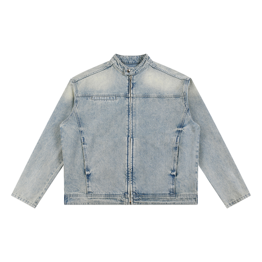 KORTEZ - Vintage Wash Zip Jacket / Blue