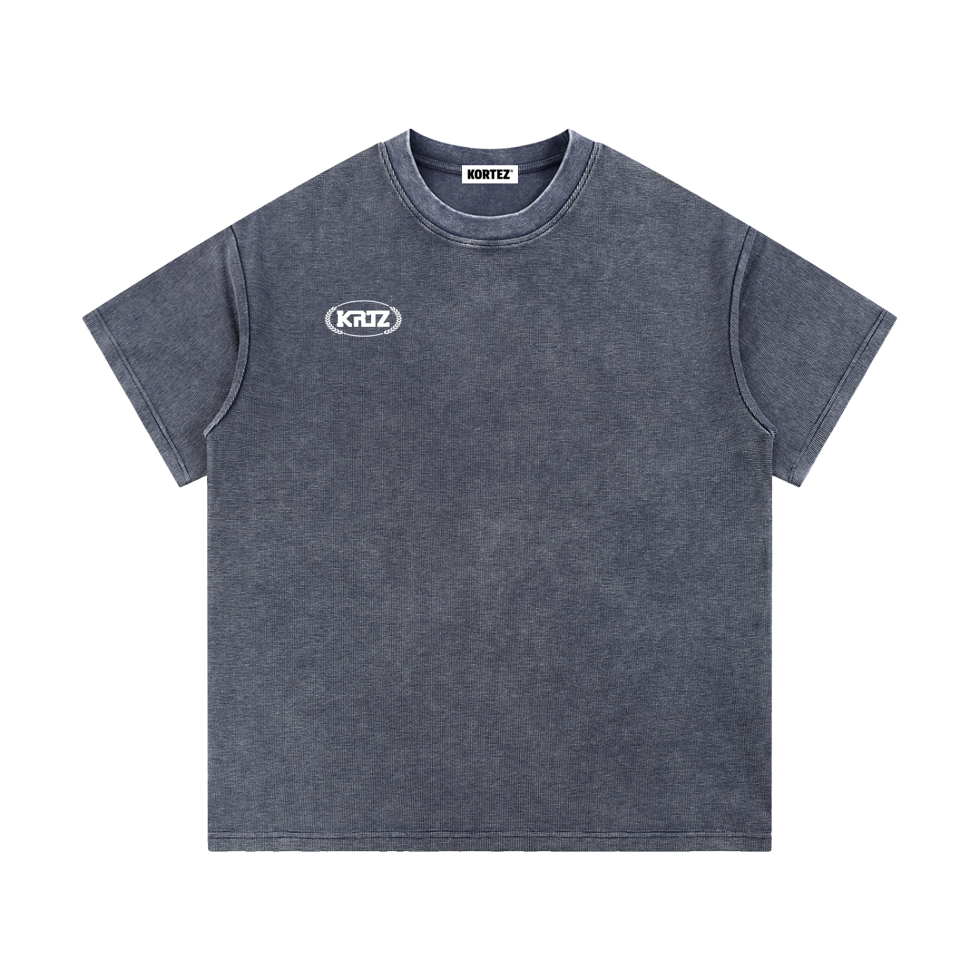 KORTEZ - Essential Waffle Knit Tee / Blue