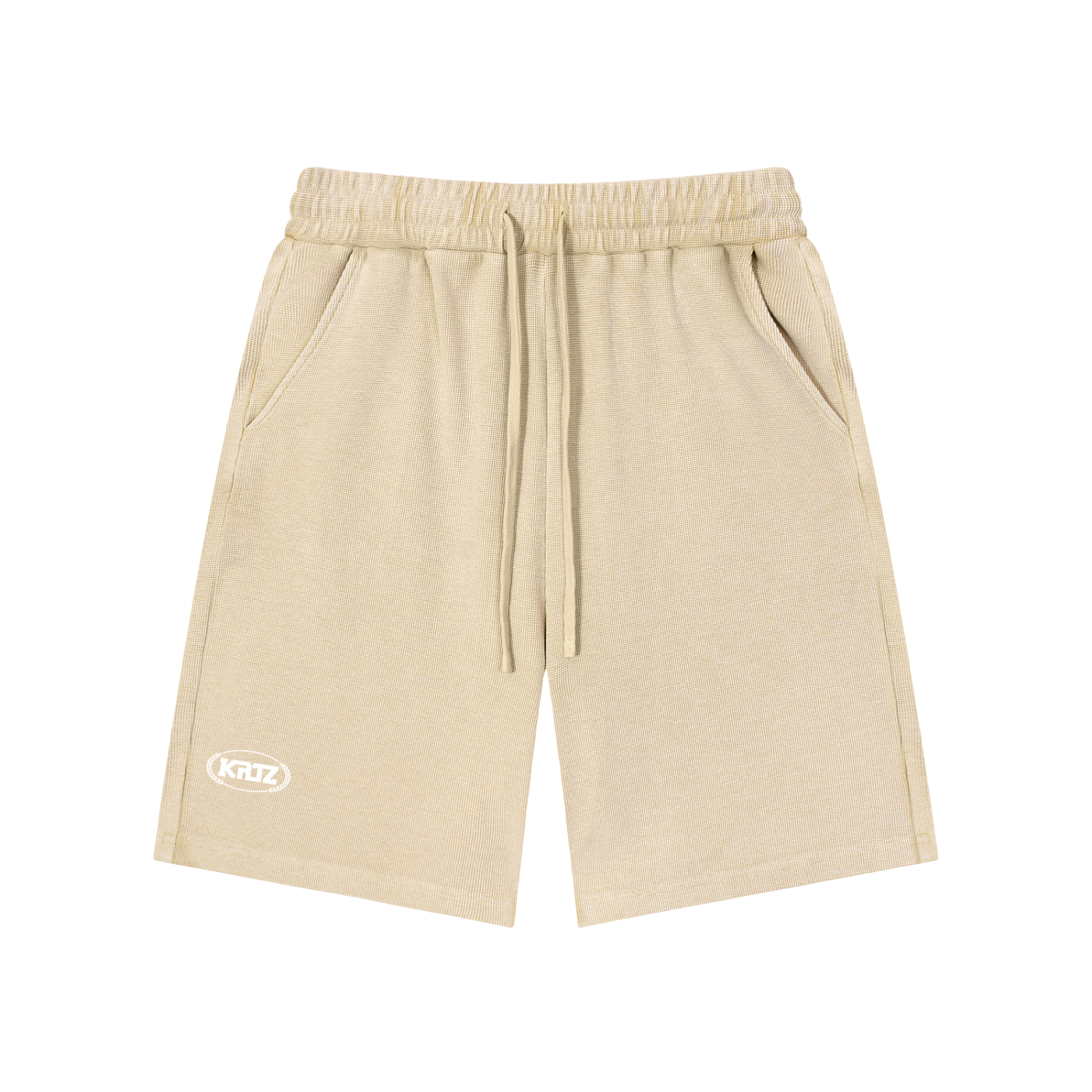 KORTEZ - Essential Waffle Knit Shorts / Light Apricot