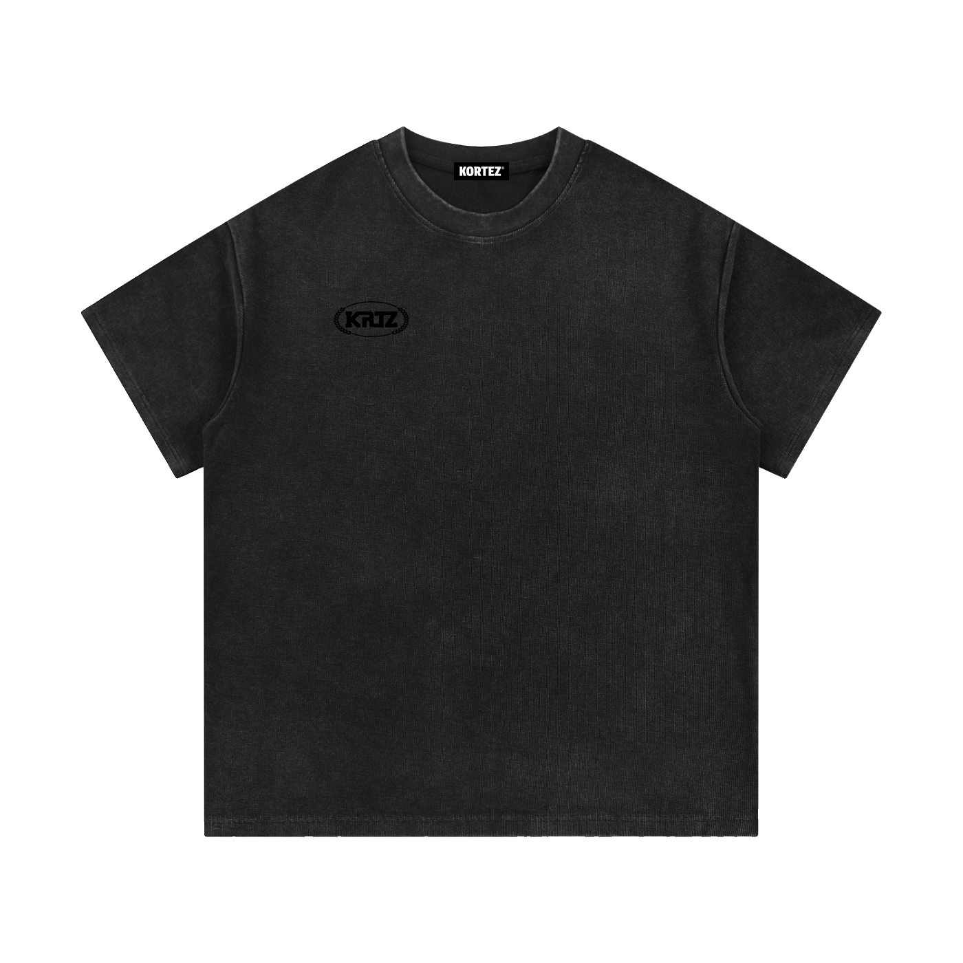 KORTEZ - Essential Waffle Knit Tee / Black