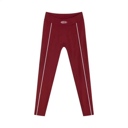 KORTEZ - High-Waist Tapered Performance Leggings / Wine Red